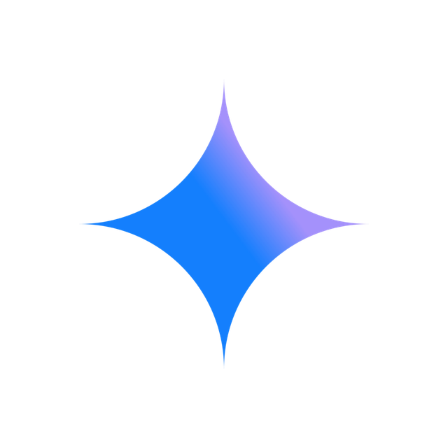 Blue and purple gradient four-pointed star.
